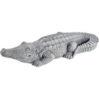 Statue zen crocodile en béton ciré grise - L.35 cm